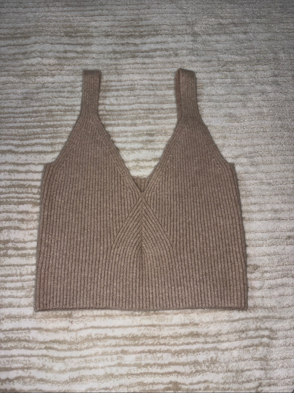 J. Crew Ribbed Knit Cashmere Tank Top in Taupe